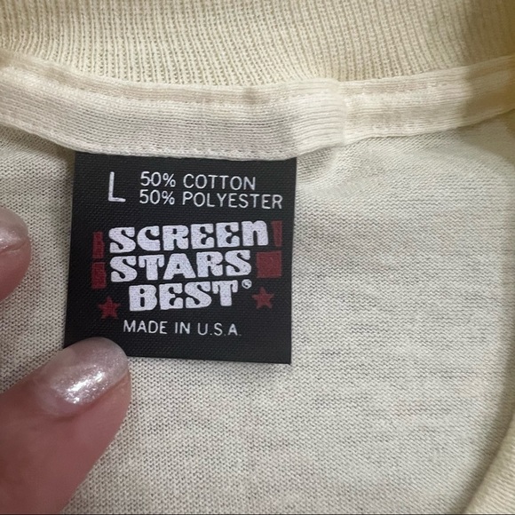 Vtg Single Stitch Screen StarsCoyote T Shirt 1990's Art Abstract Nature Howl L - Picture 6 of 9